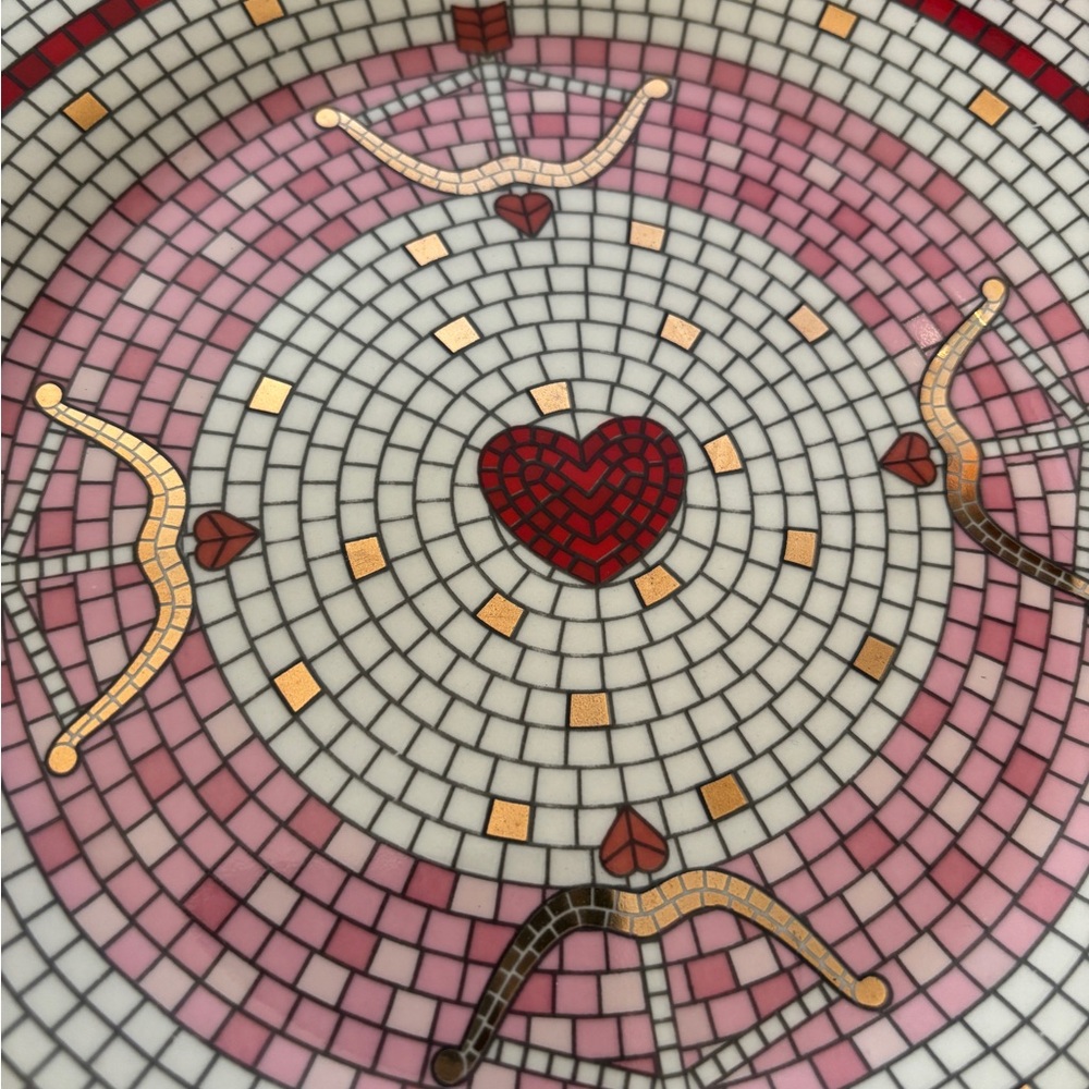 Anthropologie Bistro Tile Stoneware Dessert Plate: Valentine's Edition Set of 4 - Picture 5 of 14